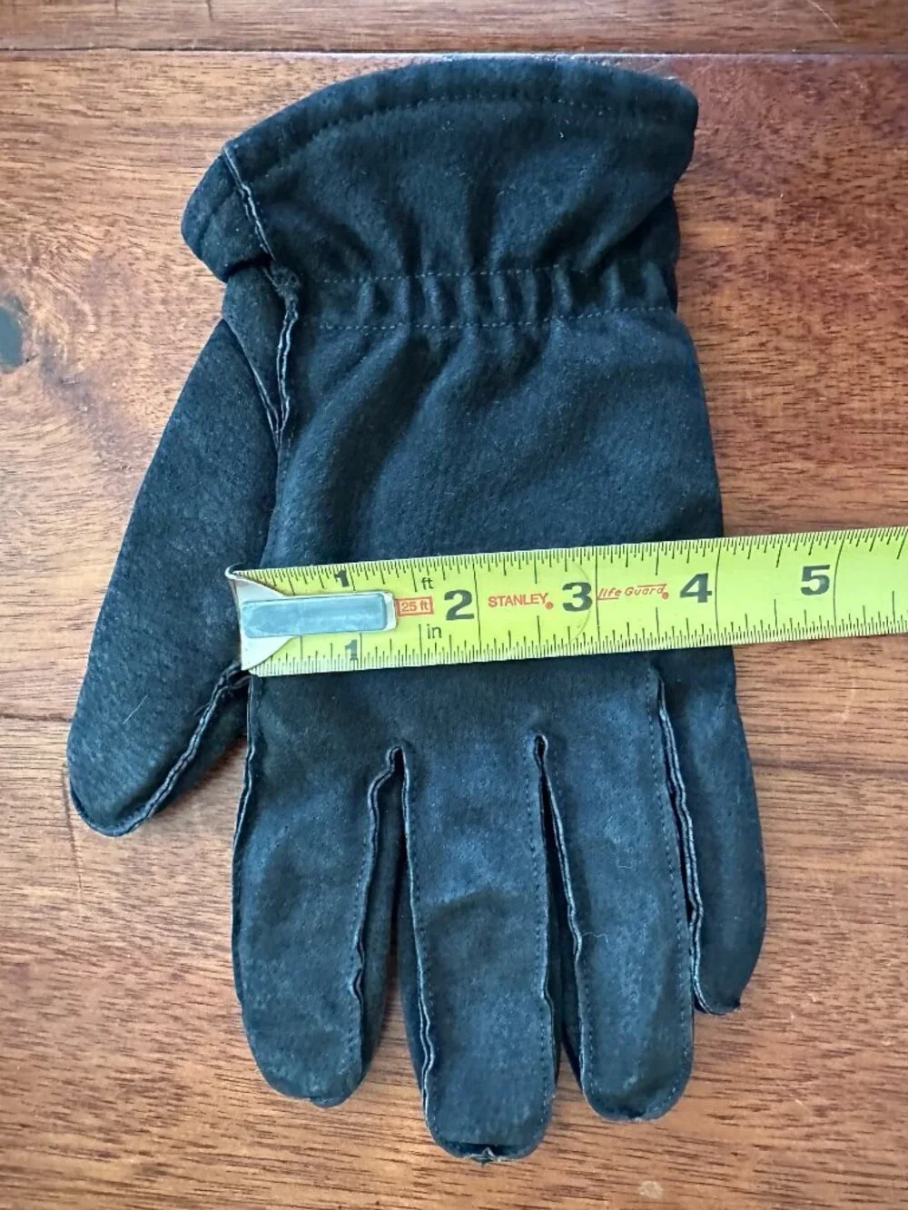 Nubuck Leather Thinsulate Gloves Black Women's Large Warm